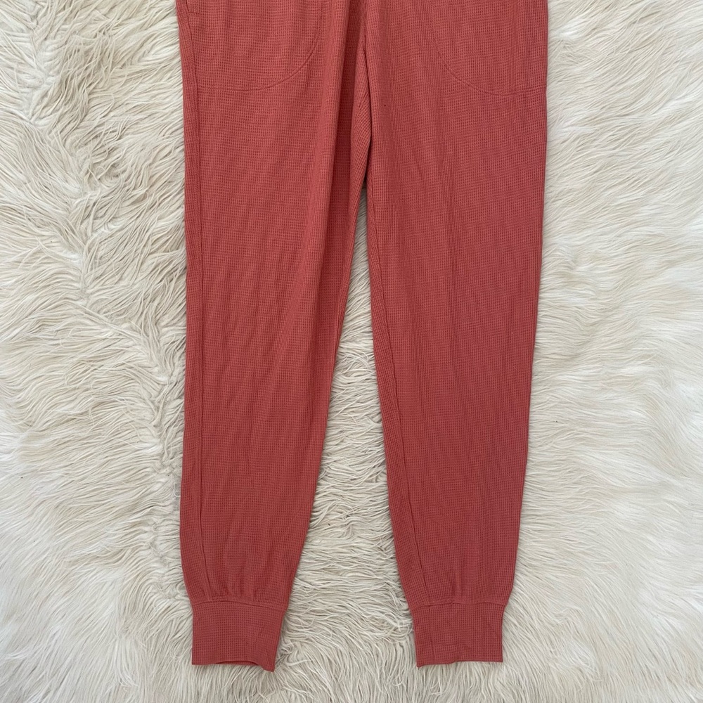 Athleta Wind Down Sleep Romper Waffle Knit Long Sleeve Jumpsuit Loungewear - Picture 4 of 12